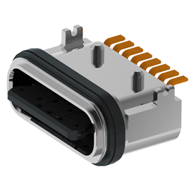 XB-TYPE C 8 P-1 IPX 7防水TYPE C USB 8 P SMDプレート上防水メスホルダーL=6.65 mm（ストリップ鋼片）（U型亜鉛合金ケース露出0.95）